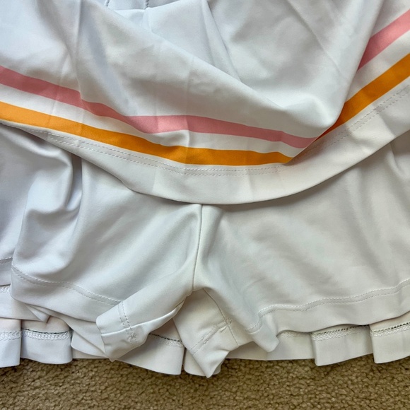 EUC Smith & Quinn pleated women's tennis skirt white pink orange - Picture 8 of 10